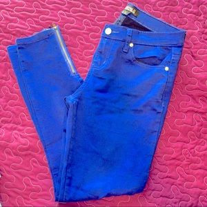 Forever 21 Blue Zipper Skinny Pants